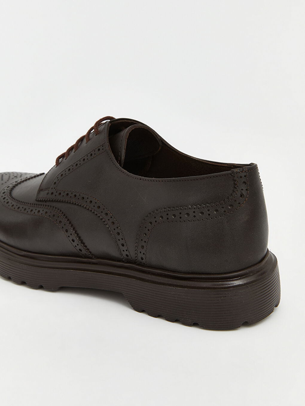 Kahverengi Hakiki Deri Erkek Klasik Ayakkabı-4