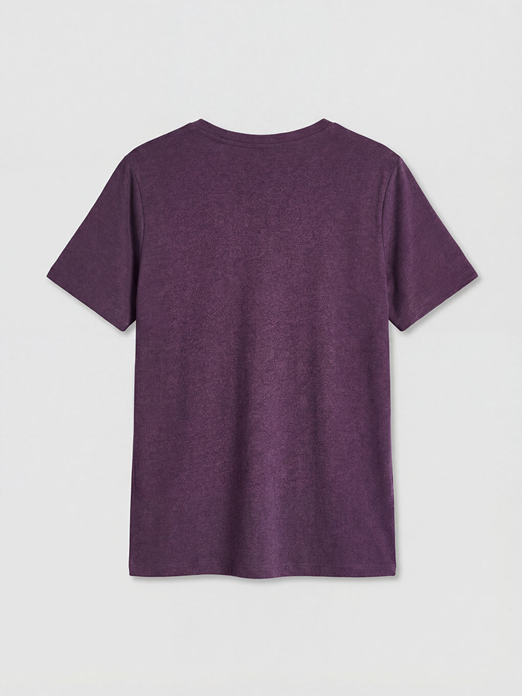 Mor V Yaka Kadın Tişört-1