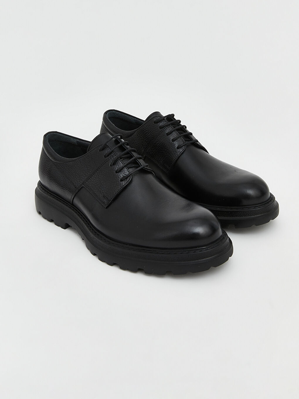 Siyah Hakiki Deri Erkek Klasik Ayakkabı-1