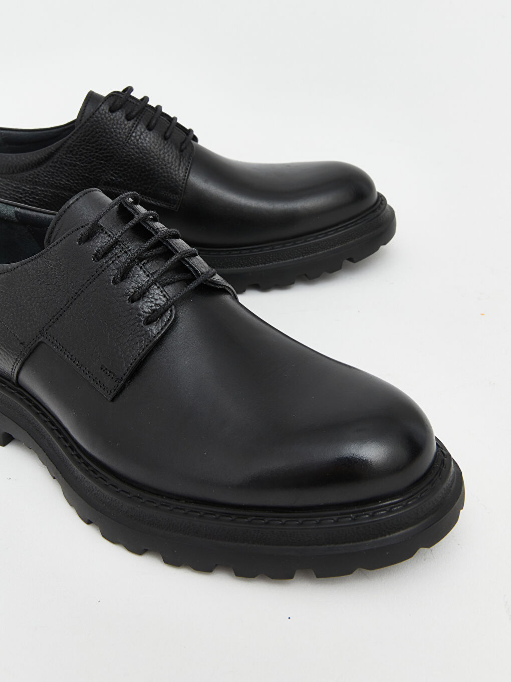 Siyah Hakiki Deri Erkek Klasik Ayakkabı-3