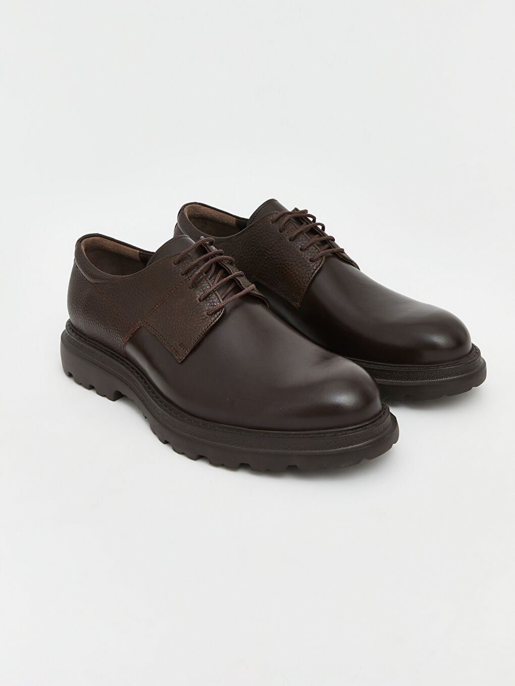 Kahverengi Hakiki Deri Erkek Klasik Ayakkabı