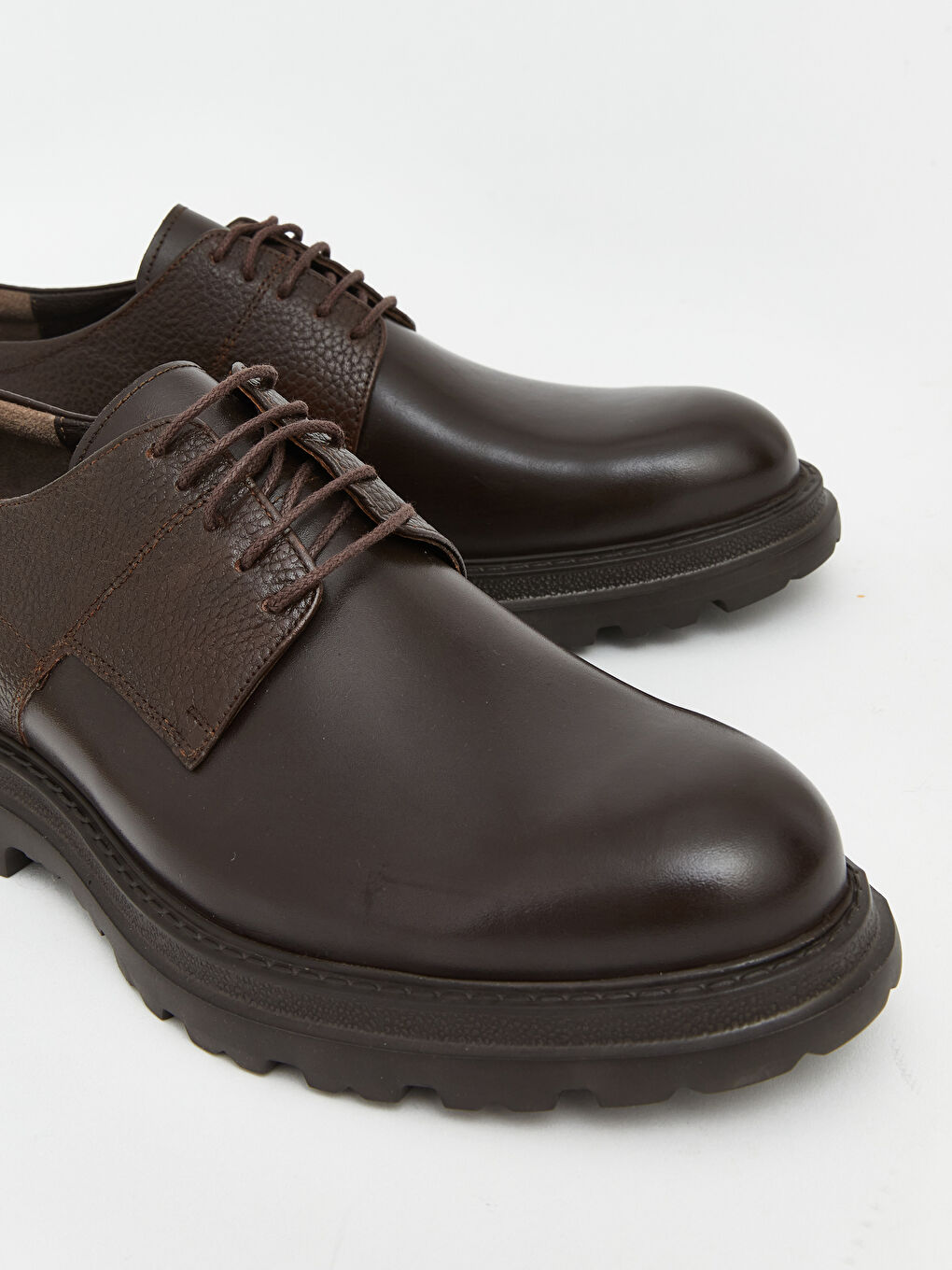 Kahverengi Hakiki Deri Erkek Klasik Ayakkabı-2
