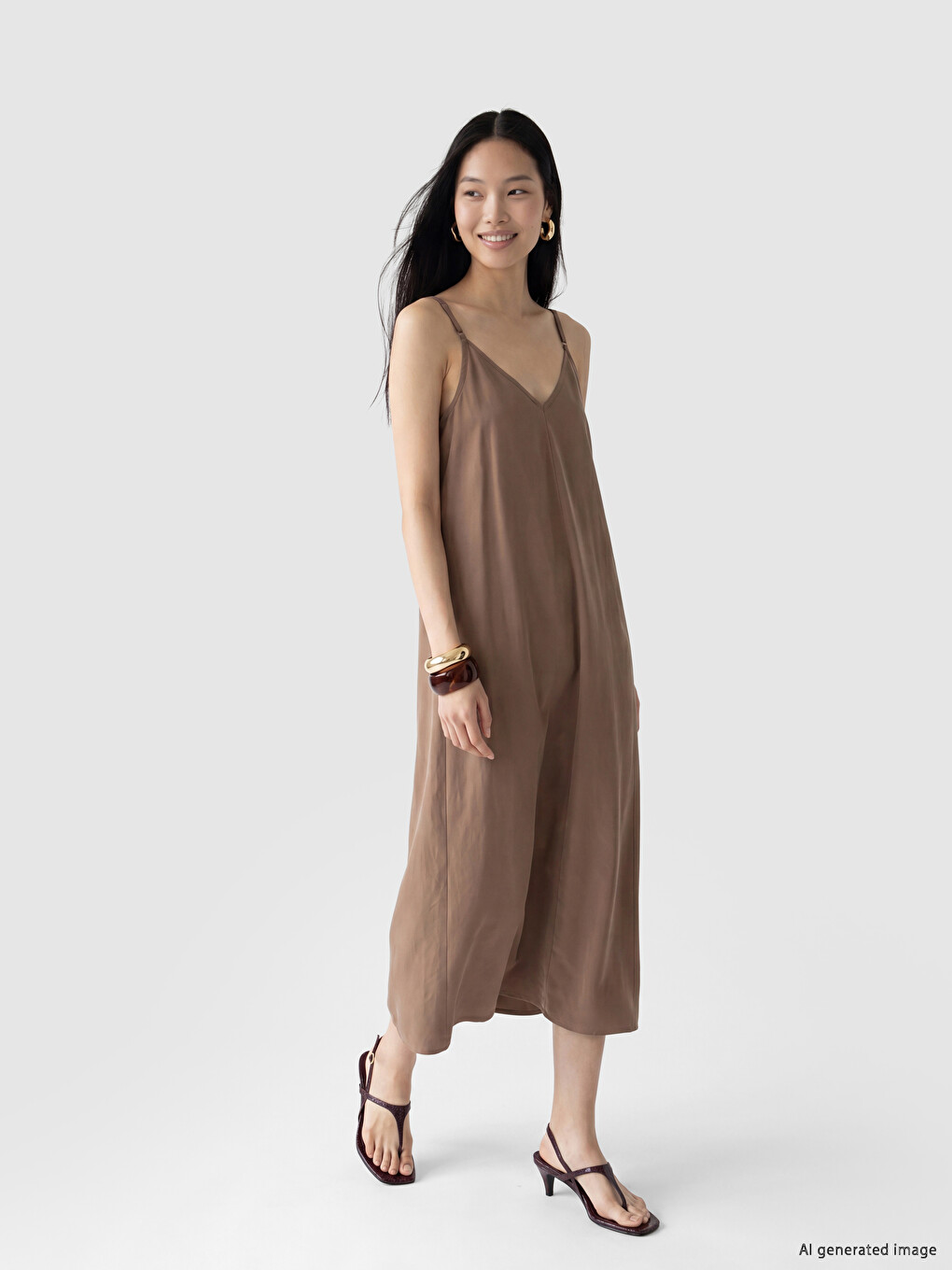 Woman Brown Dress