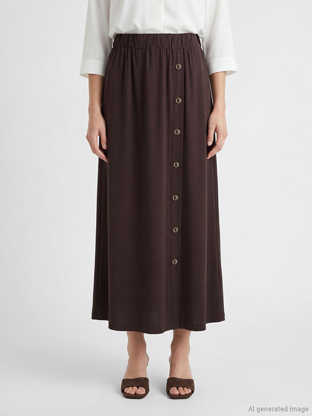 Kahverengi Beli Lastikli A Kesim Belmando Etek-1