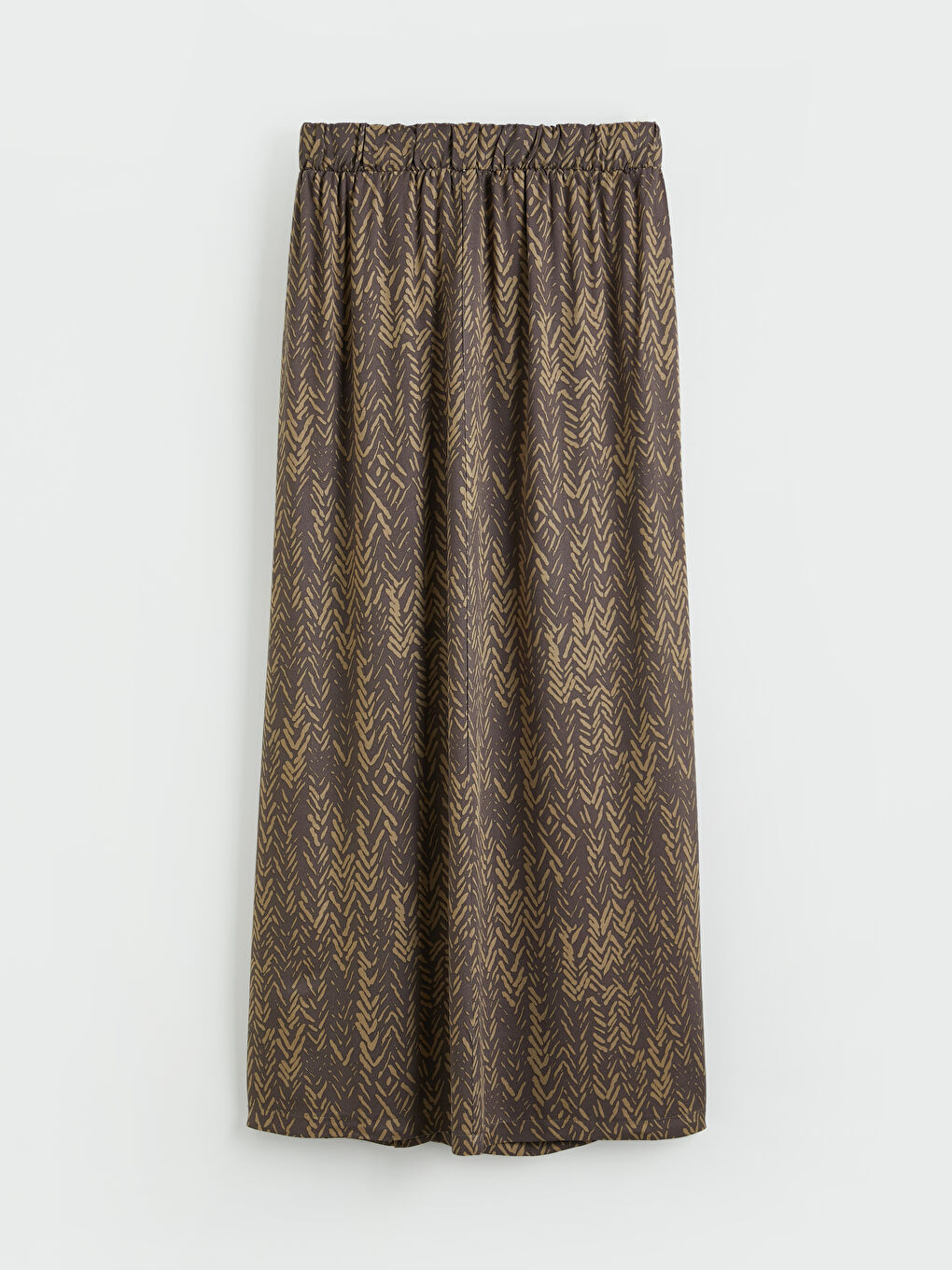 Kahverengi Beli Lastikli Desenli Belmando Kloş Etek-5