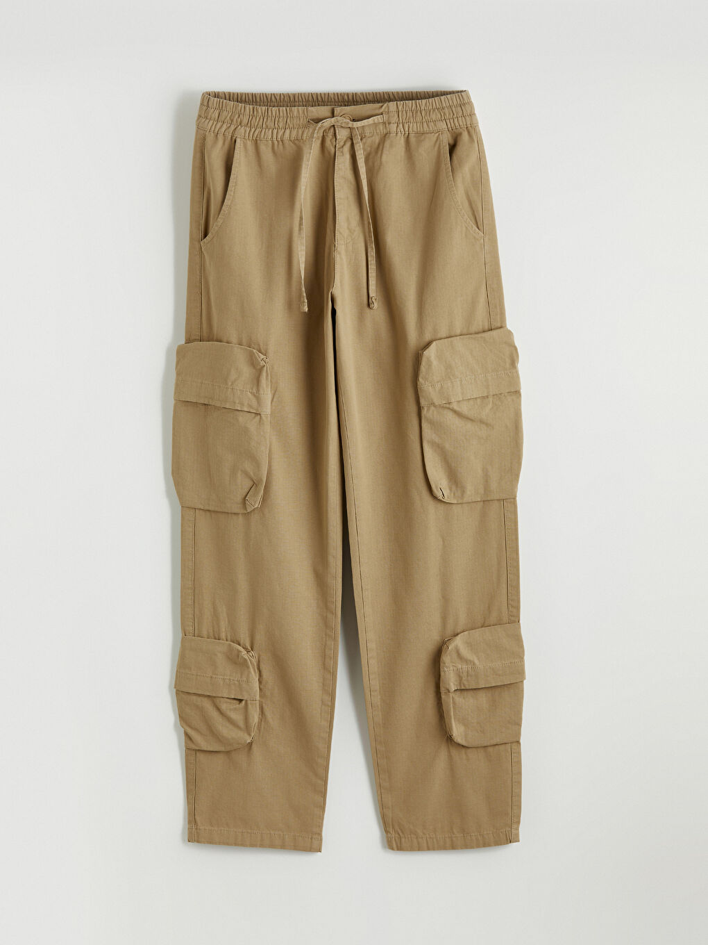 Bej Rahat Kalıp Erkek Kargo Pantolon-4