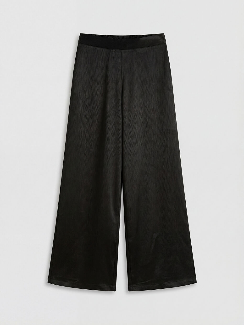 Siyah Beli Lastikli Dokulu Kadın Pantolon