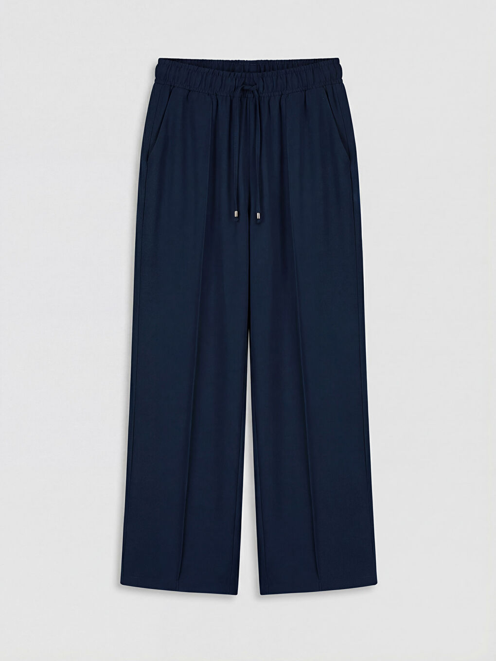 Lacivert Beli Lastikli Kadın Pantolon