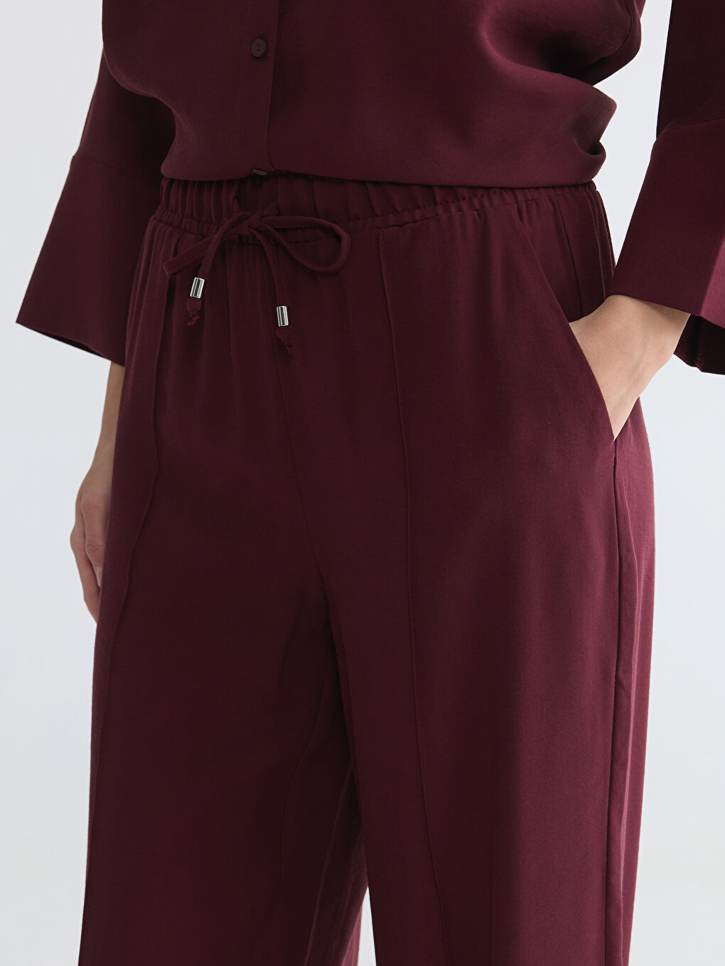 Žena BORDO Hlače-2