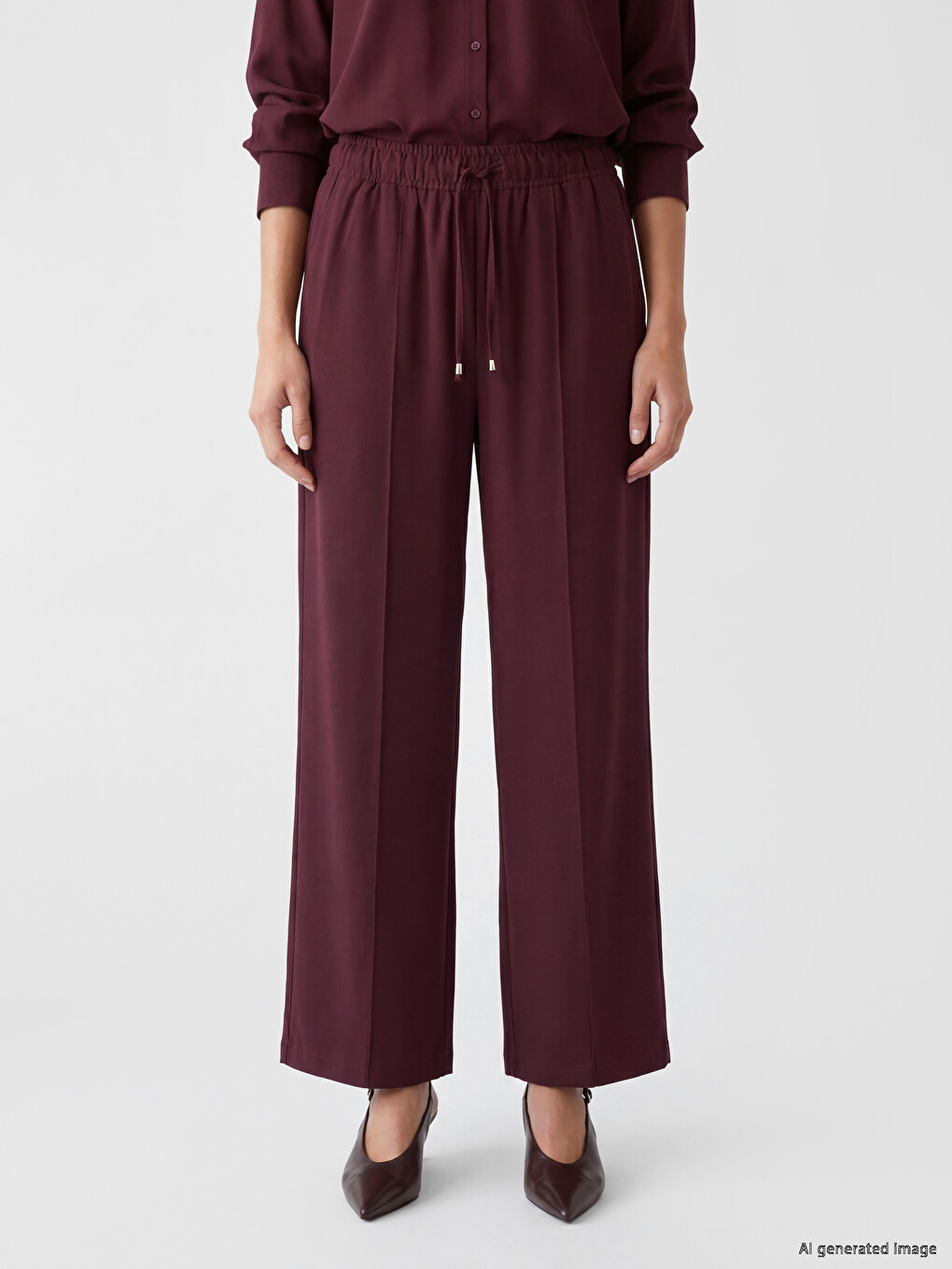 Elastic Waist Women's Trousers-1