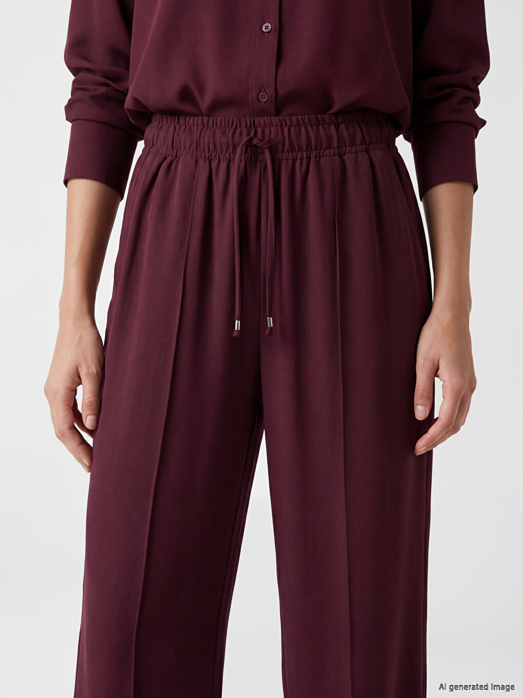 Elastic Waist Women's Trousers-2