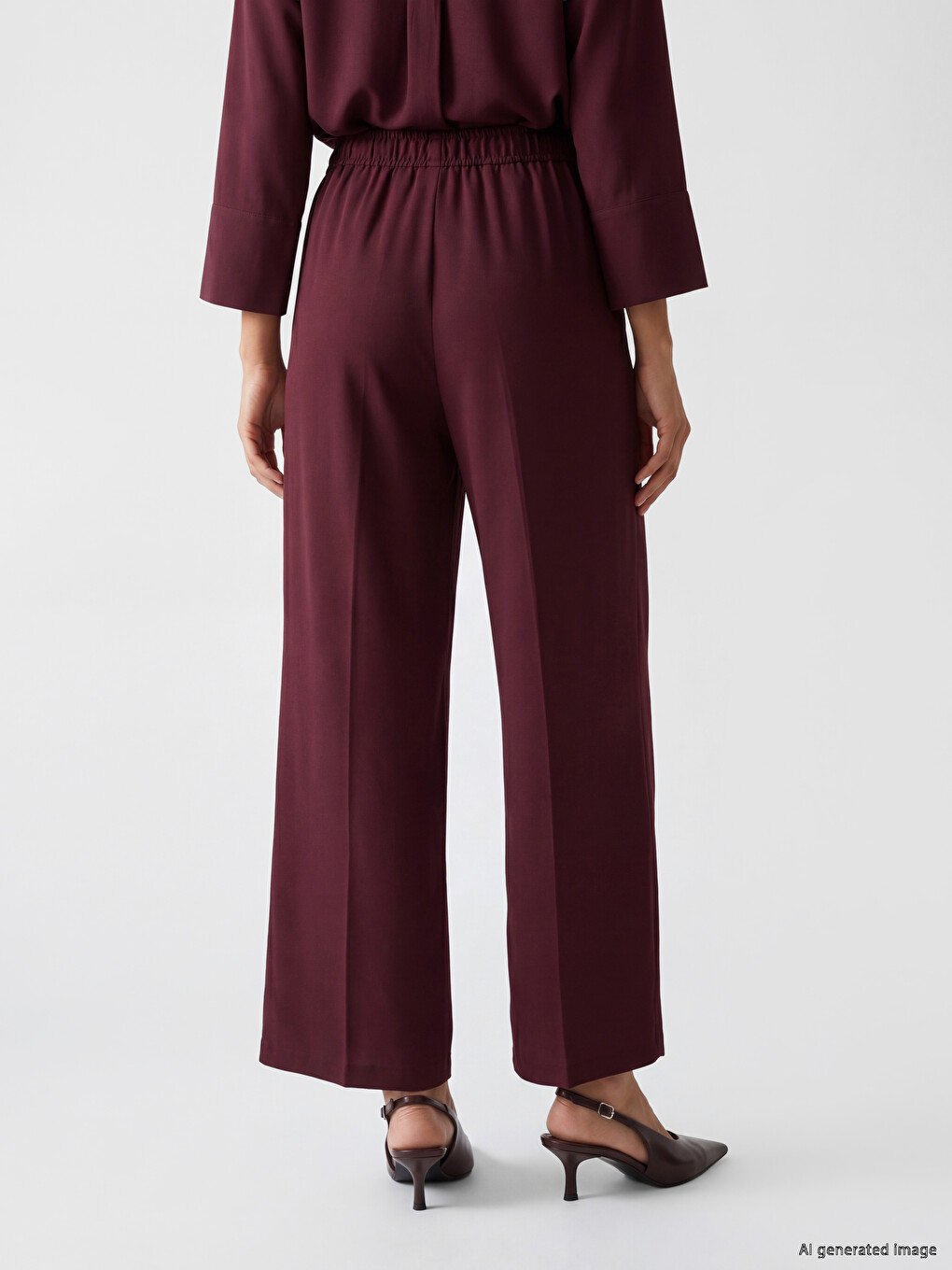 Elastic Waist Women's Trousers-3