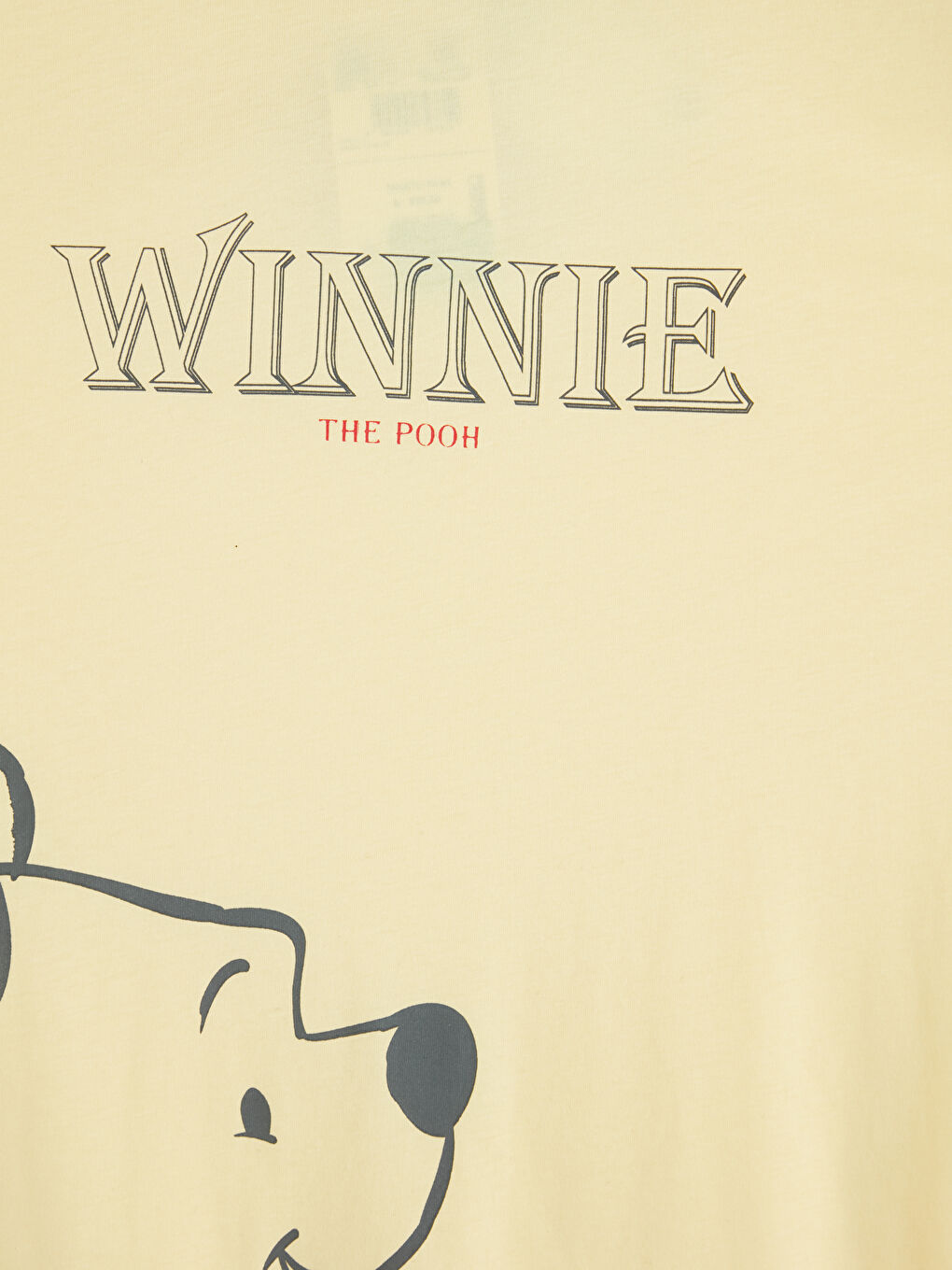 Sarı Winnie the Pooh Baskılı Kadın Gecelik-2