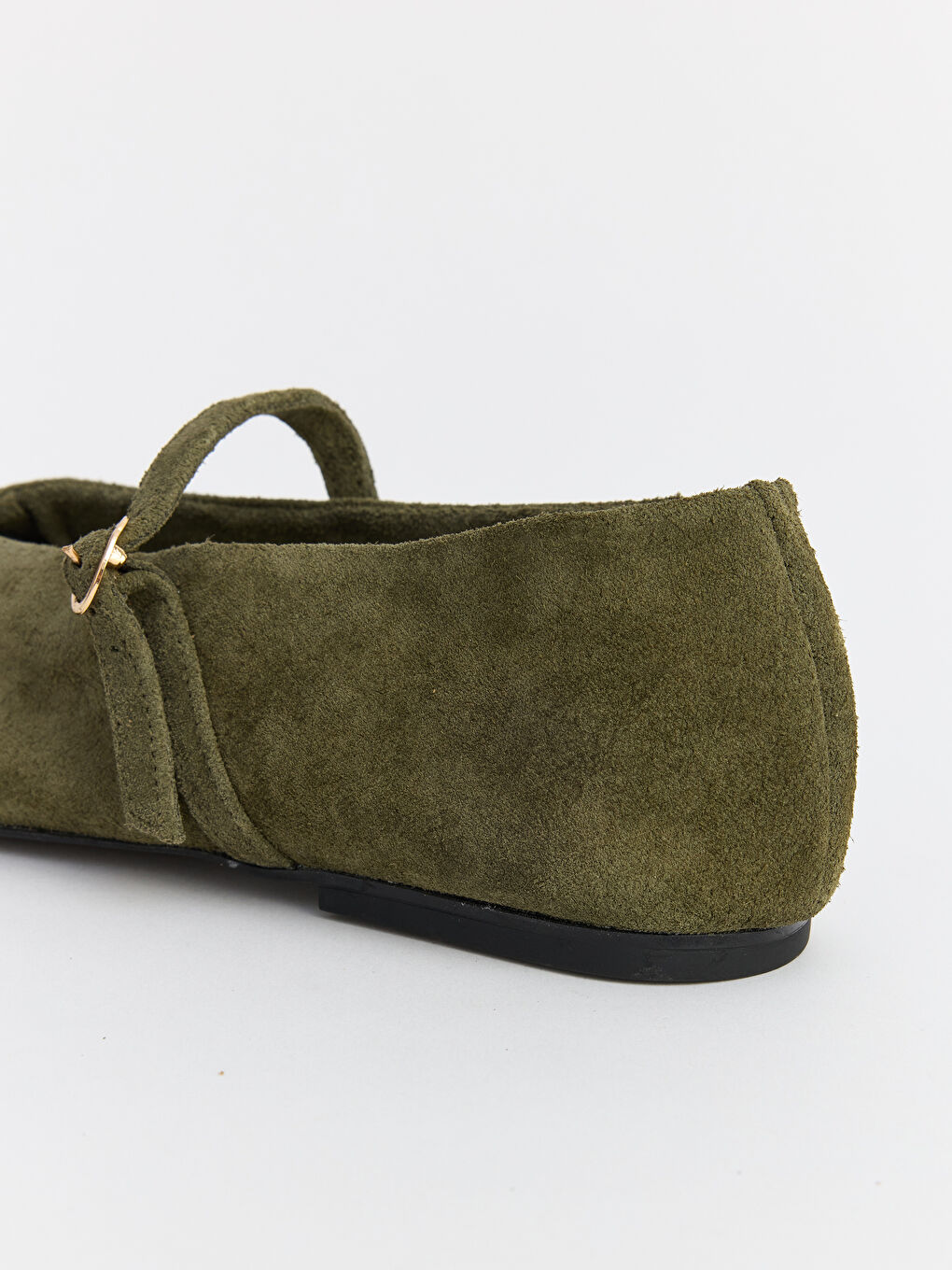 Haki Süet Görünümlü Kadın Babet-5