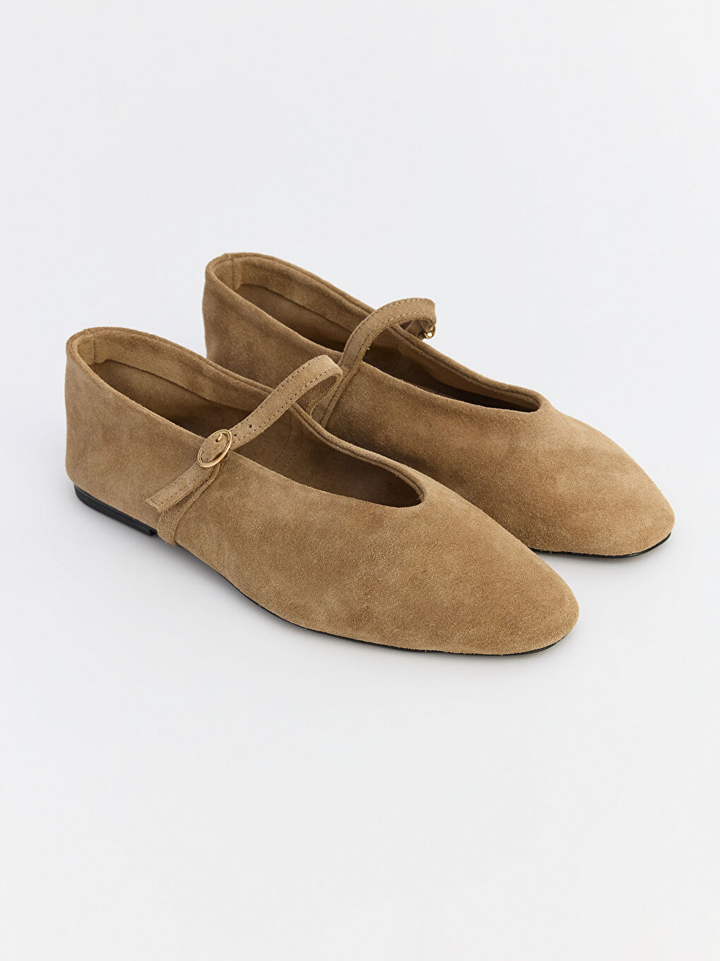 Kahverengi Süet Görünümlü Kadın Babet-2