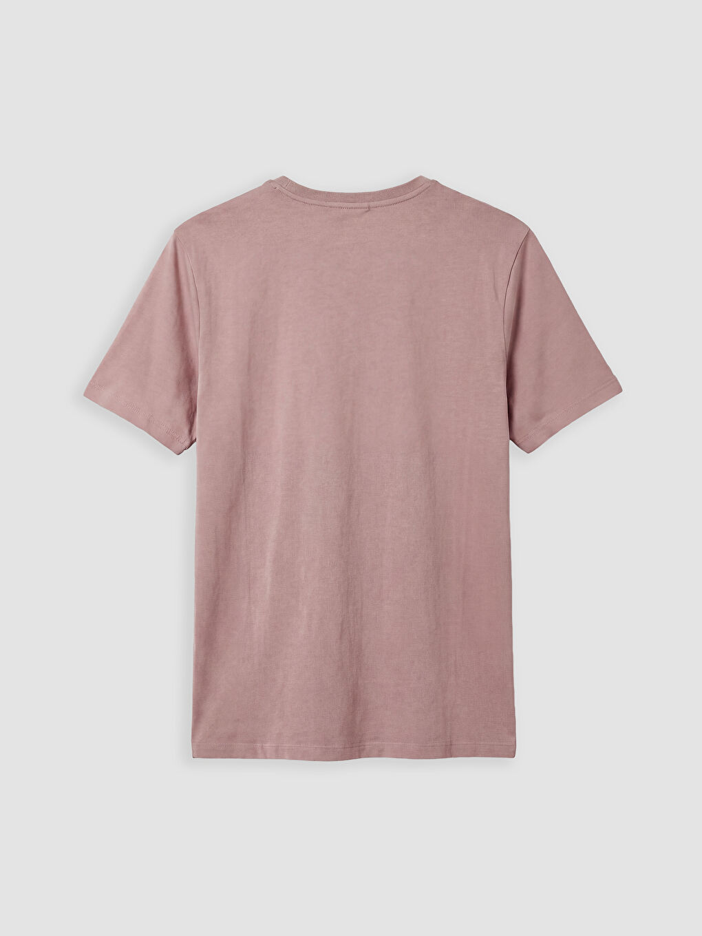Pembe Bisiklet Yaka Nakışlı Erkek Tişört-2