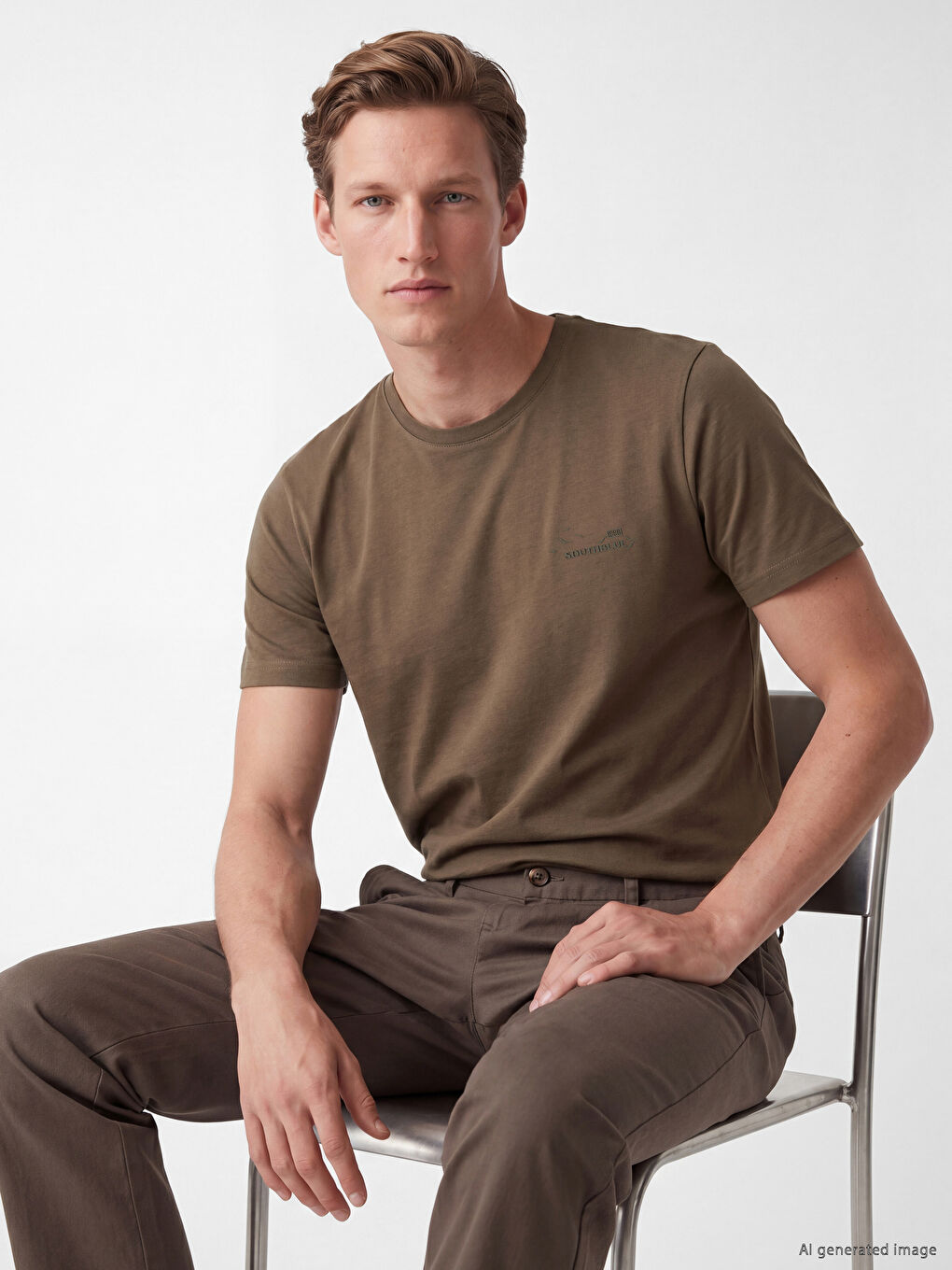 Crew Neck Embroidered Men's T-Shirt