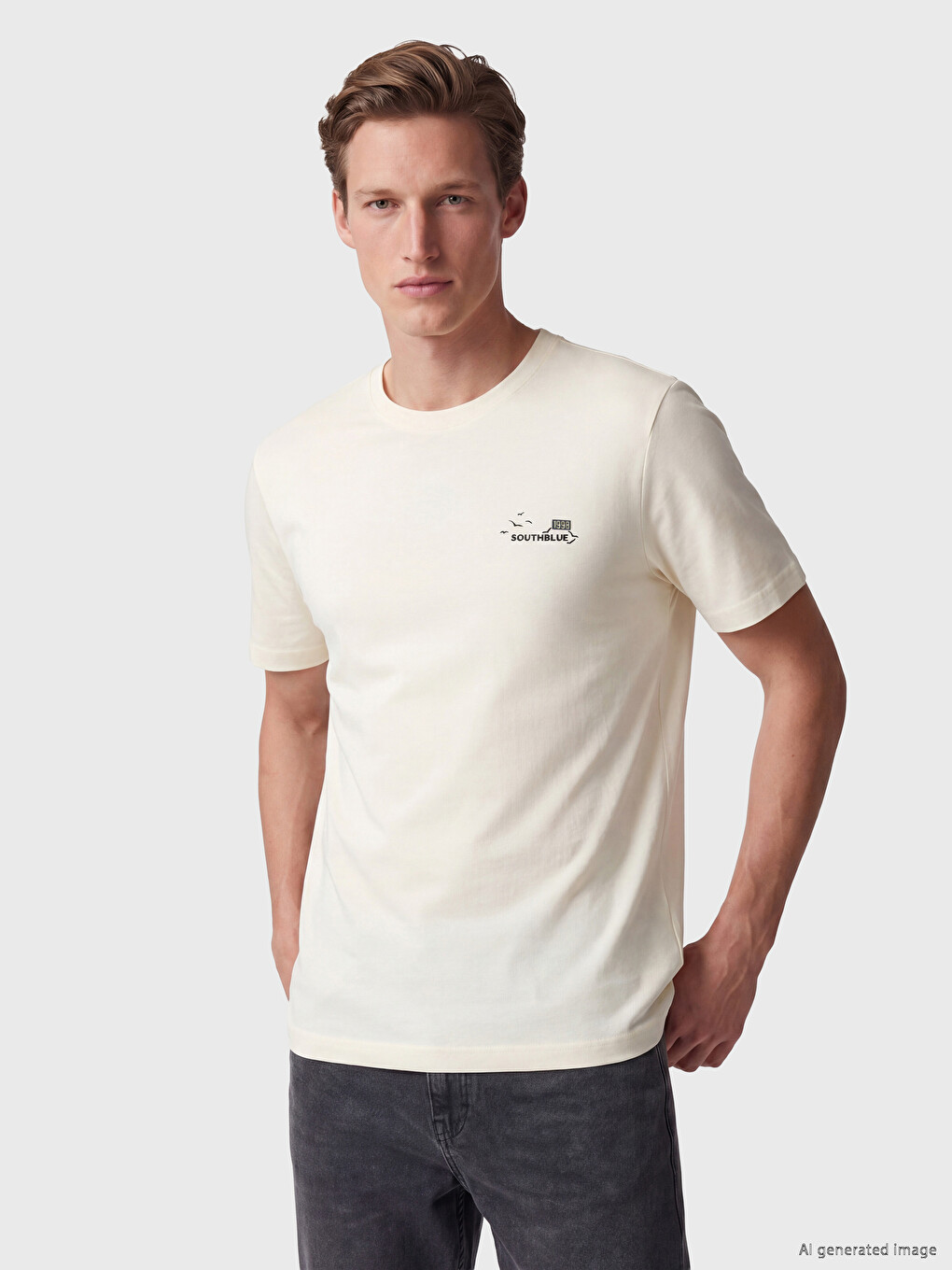 Crew Neck Embroidered Men's T-Shirt