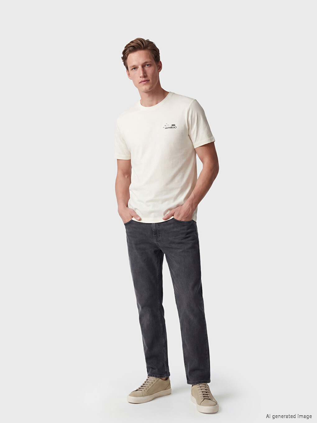 Crew Neck Embroidered Men's T-Shirt-1
