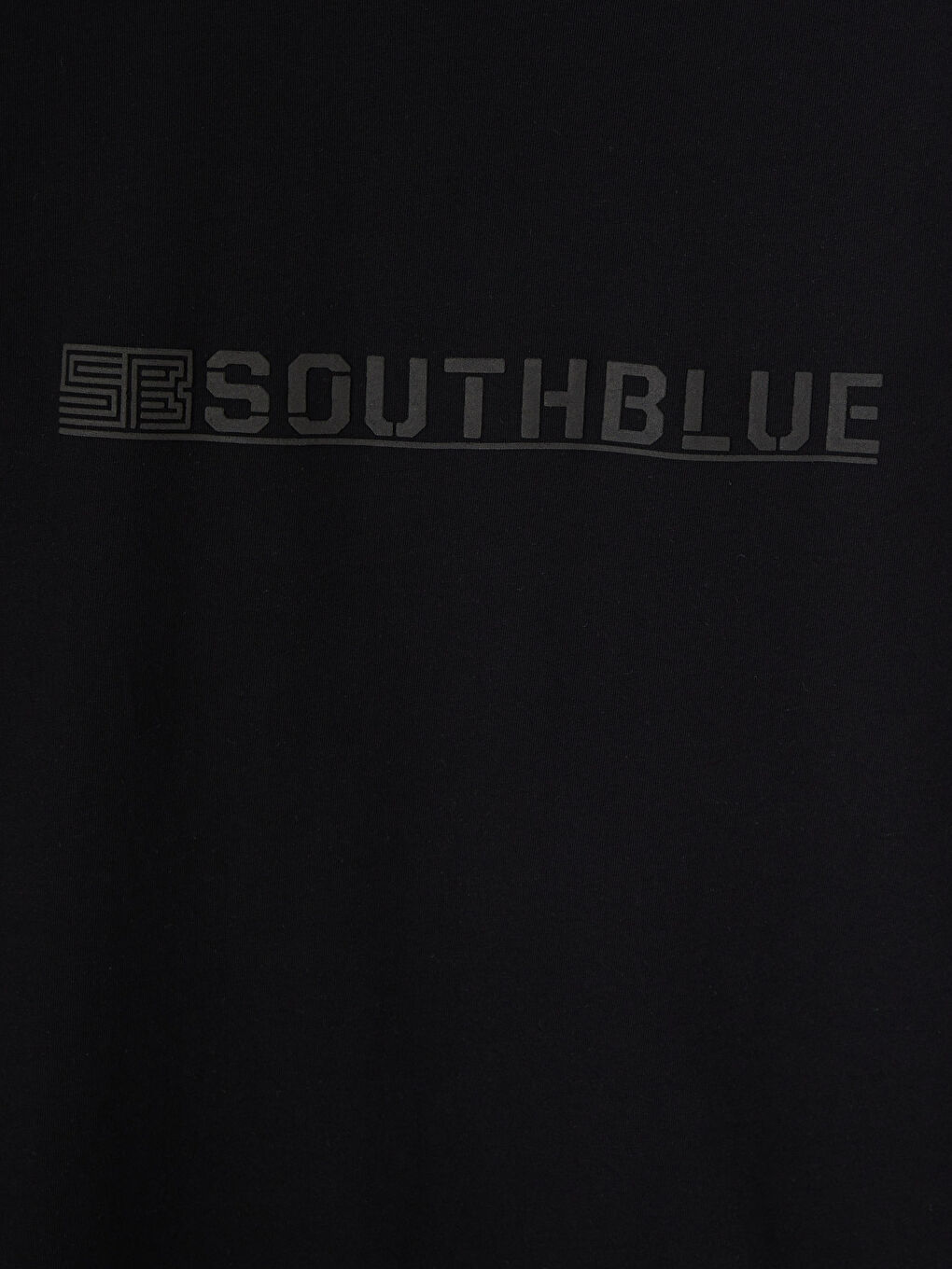 Siyah Bisiklet Yaka Baskılı Erkek Penye Tişört-2