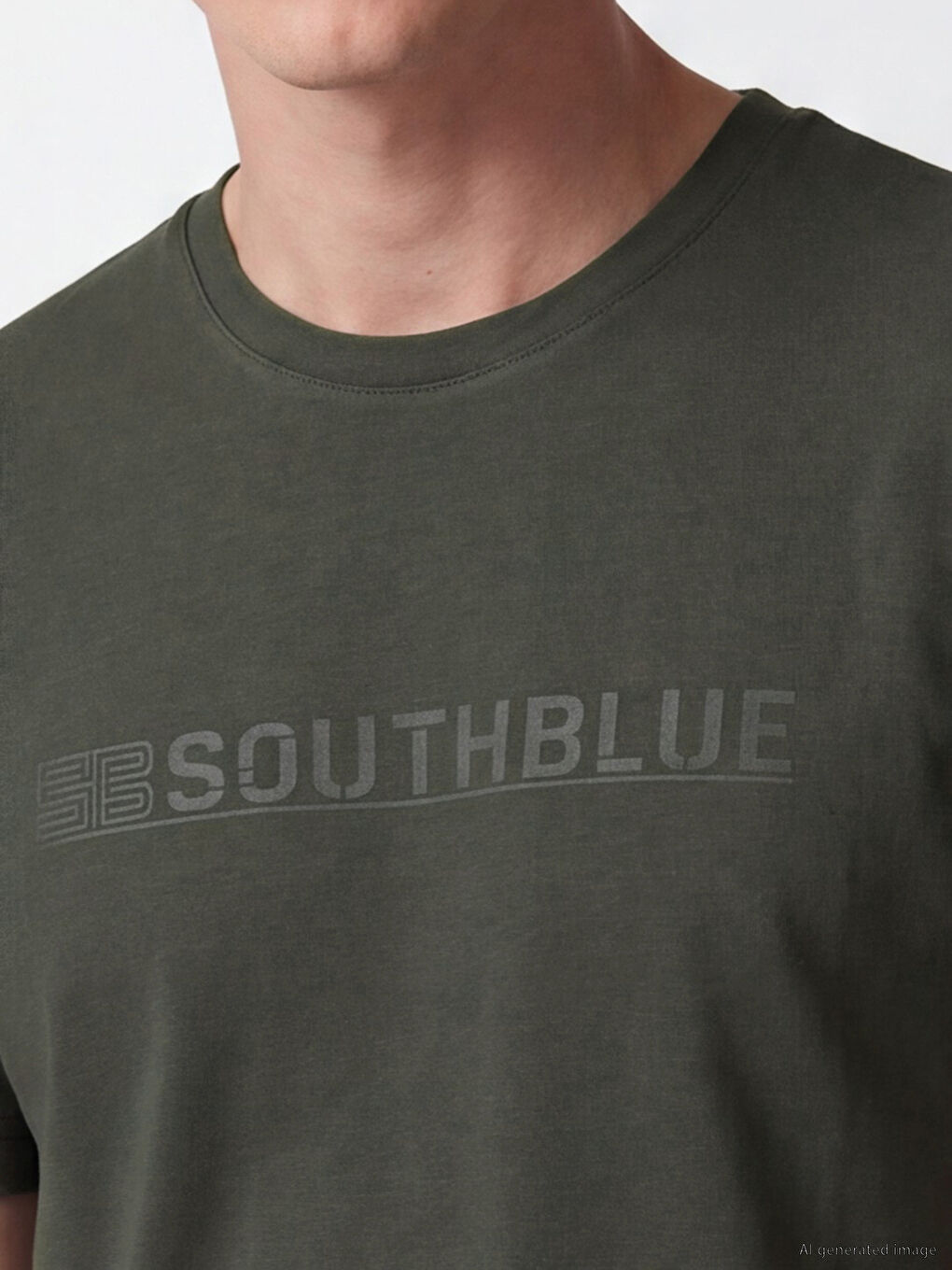 Tricou Jersey cu Imprimeu pentru Bărbați cu Guler Rotund-2