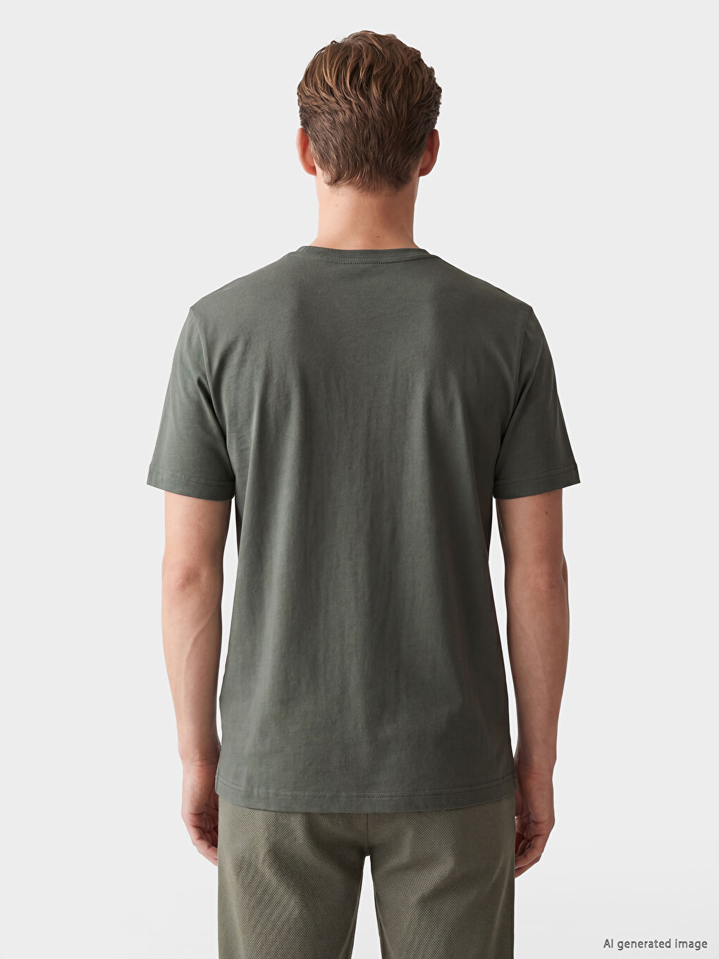 Tricou Jersey cu Imprimeu pentru Bărbați cu Guler Rotund-3