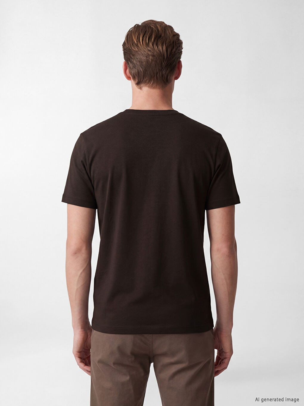Tricou Jersey cu Imprimeu pentru Bărbați cu Guler Rotund-2