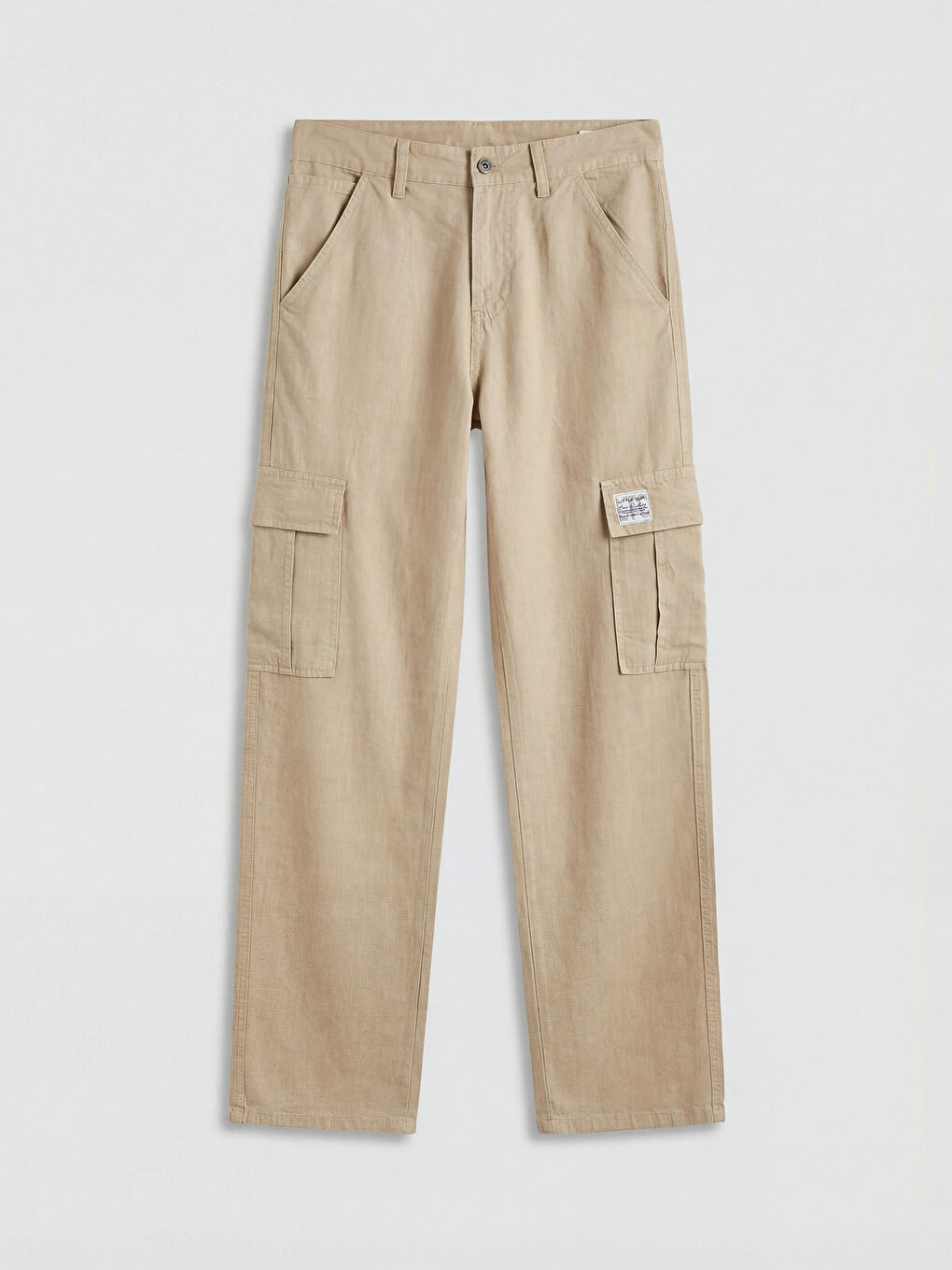 Bej Standart Kalıp Erkek Kargo Pantolon