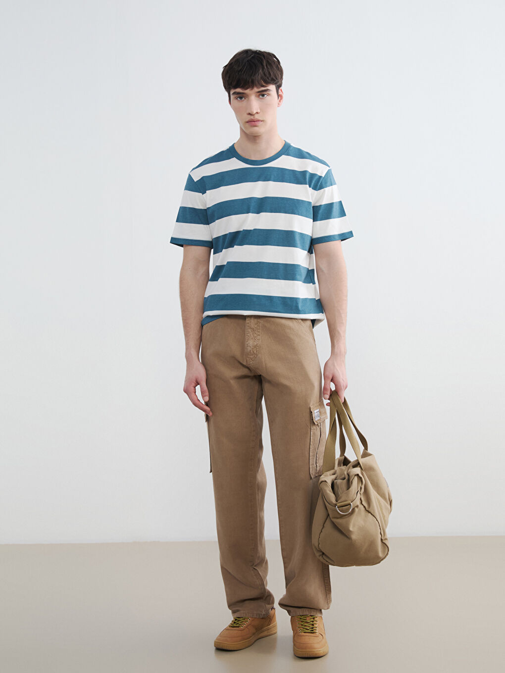 Kahverengi Standart Kalıp Erkek Kargo Pantolon