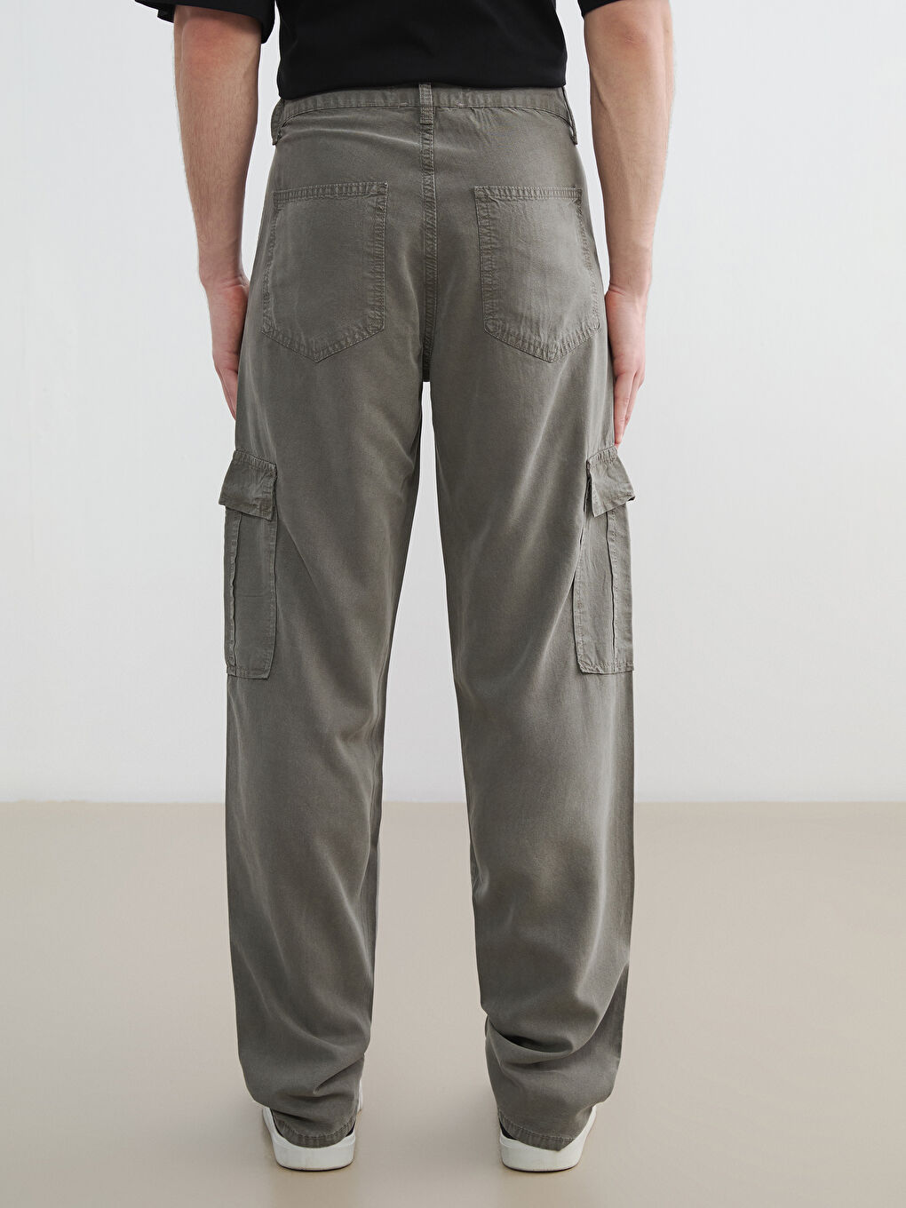 Yeşil Standart Kalıp Erkek Kargo Pantolon-3