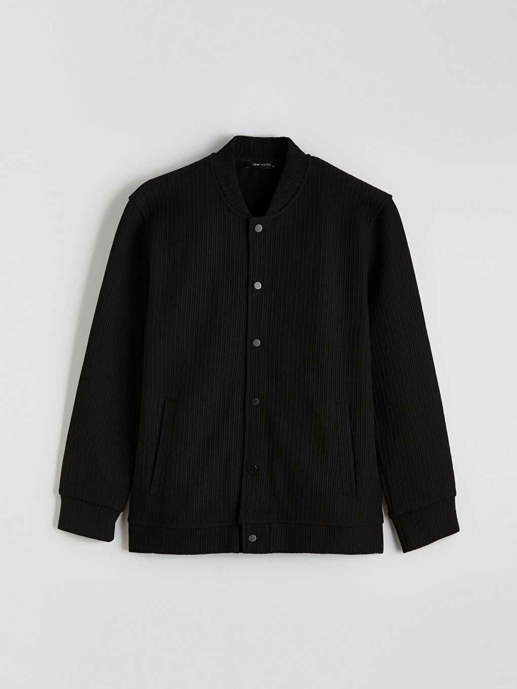 Siyah Kolej Yaka Erkek Sweatshirt-4