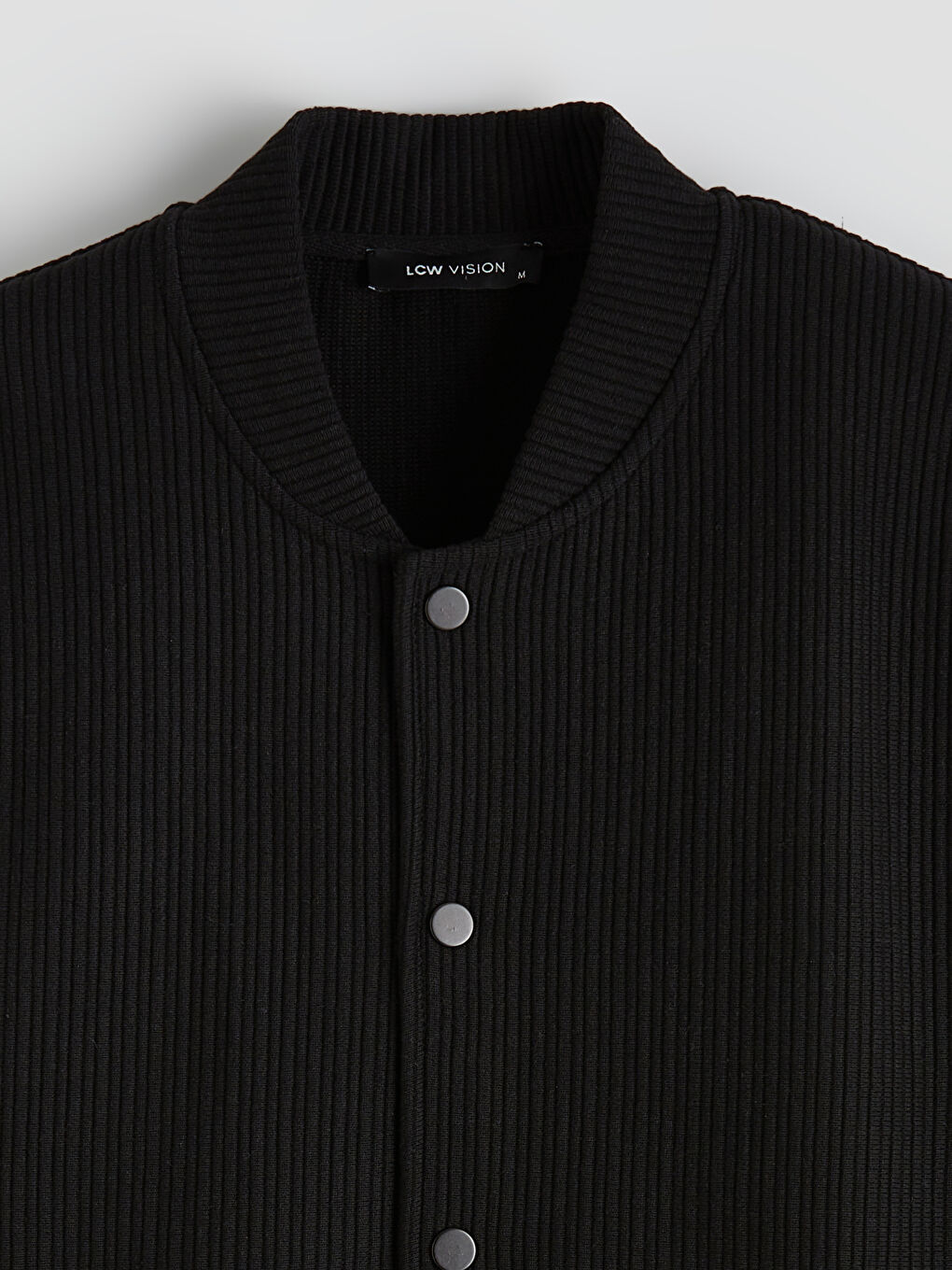 Siyah Kolej Yaka Erkek Sweatshirt-5