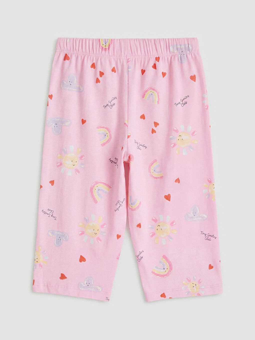 Ekru Bisiklet Yaka Kız Çocuk Şortlu Pijama Takımı-4