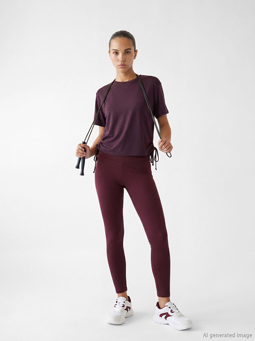 Ruched Modal Blend Women's Sports T-Shirt-1