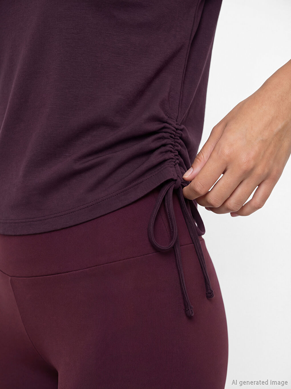 Ruched Modal Blend Women's Sports T-Shirt-2