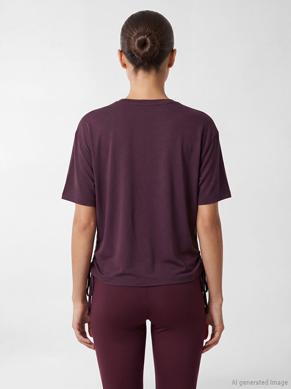 Ruched Modal Blend Women's Sports T-Shirt-3