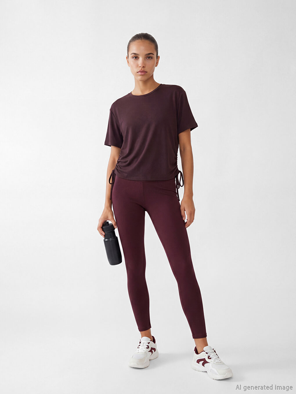 Ruched Modal Blend Women's Sports T-Shirt-1