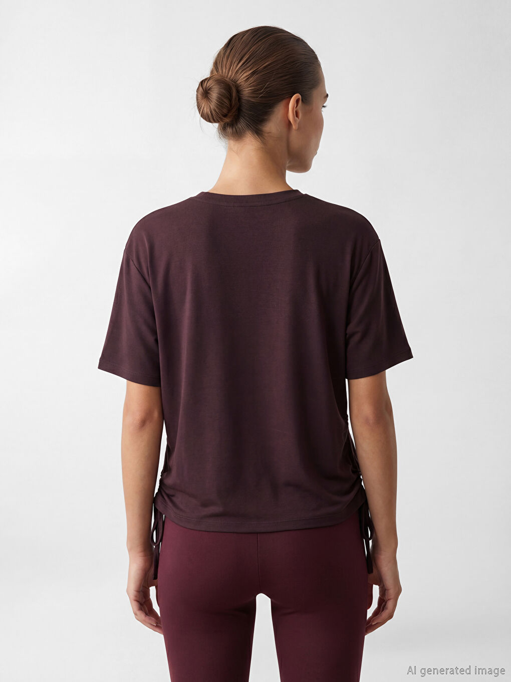 Ruched Modal Blend Women's Sports T-Shirt-3