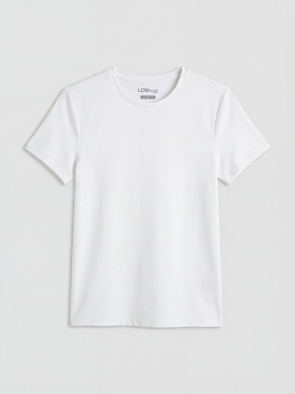 Beyaz Bisiklet Yaka Kadın Spor Tişört