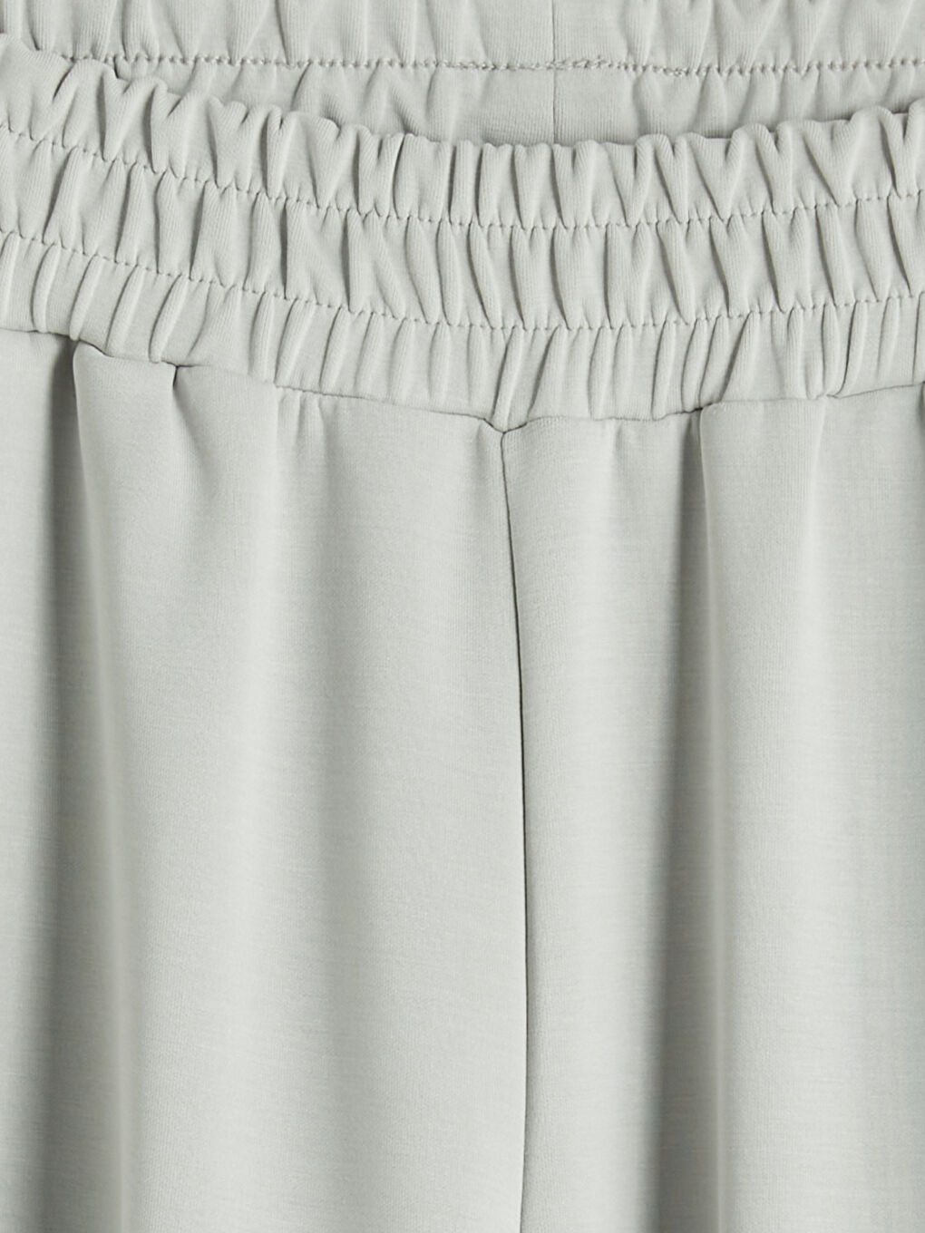 Gri Beli Lastikli Soft Touch Kadın Eşofman Altı-2