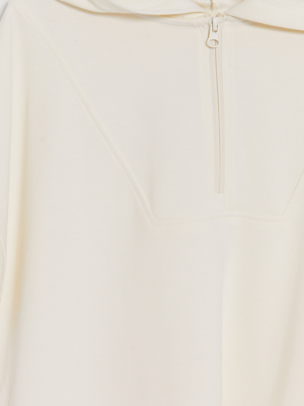 Ekru Soft Touch Kadın Hoodie-2