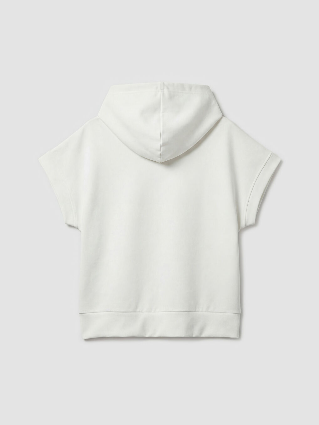 Beyaz Soft Touch Kadın Hoodie-1