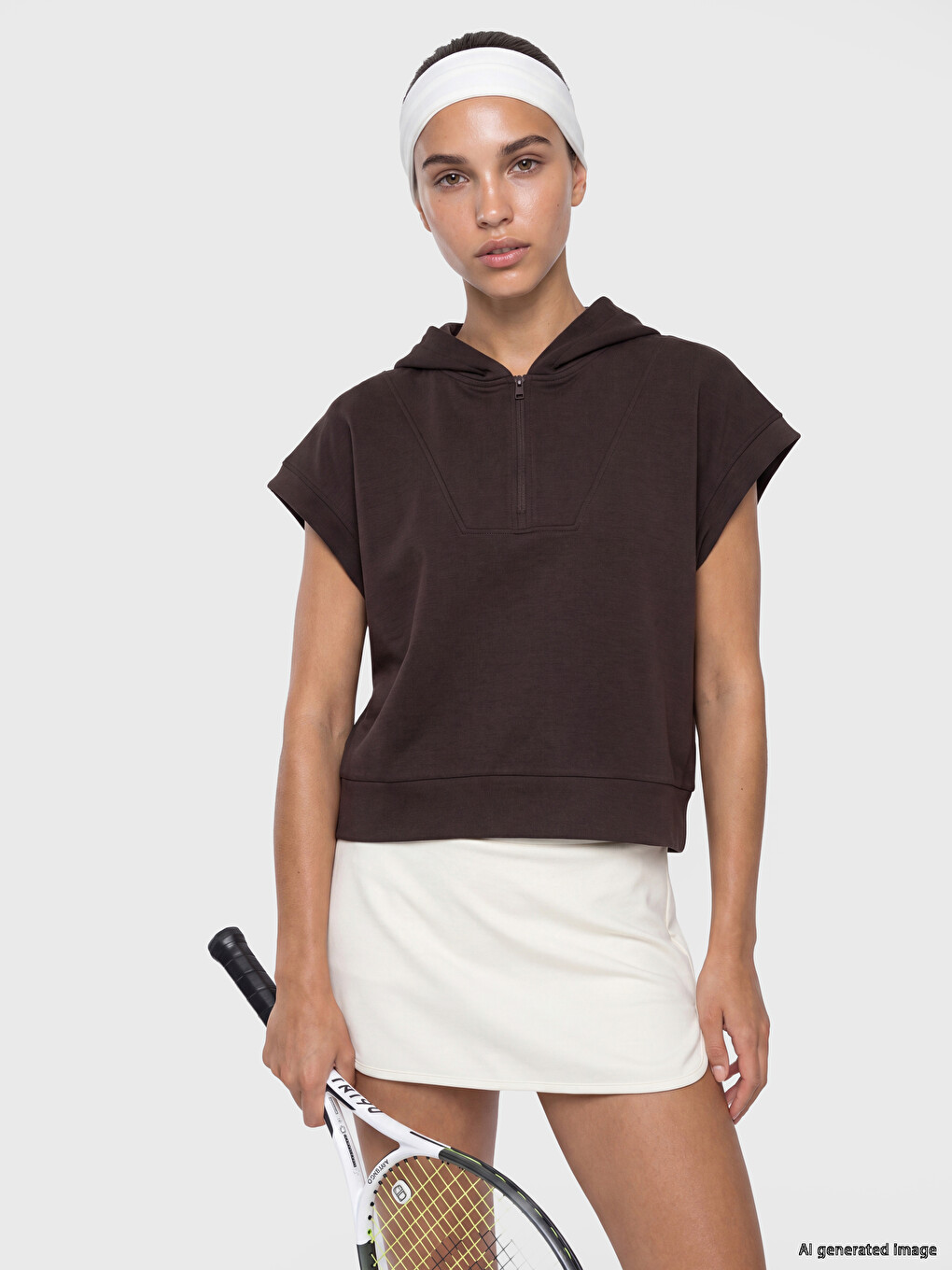 Kahverengi Soft Touch Kadın Hoodie