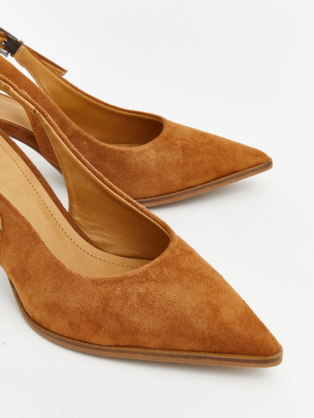 Turuncu Süet Görünümlü Kadın Topuklu Ayakkabı-2