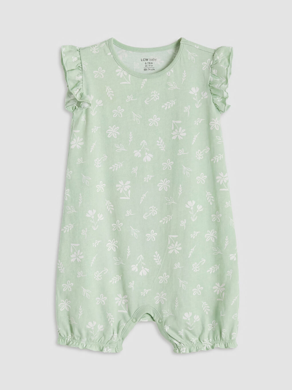 Yeşil Baskılı Kız Bebek Tulum 2'li-1