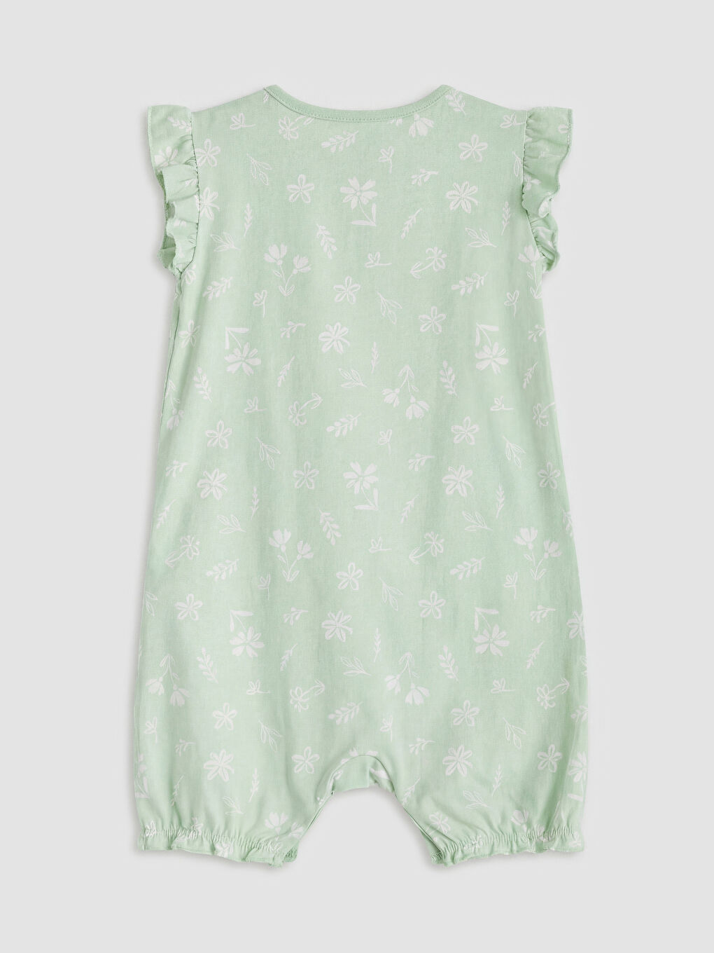 Yeşil Baskılı Kız Bebek Tulum 2'li-3