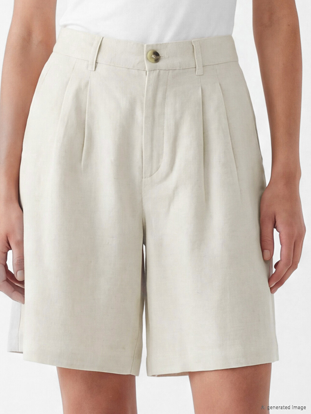 Woman White Shorts-2