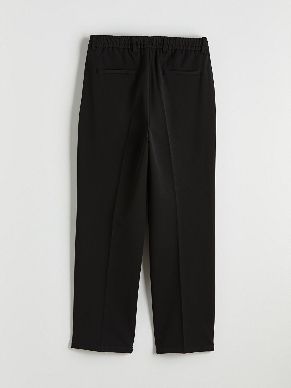 Siyah Rahat Kalıp Erkek Pileli Pantolon-2