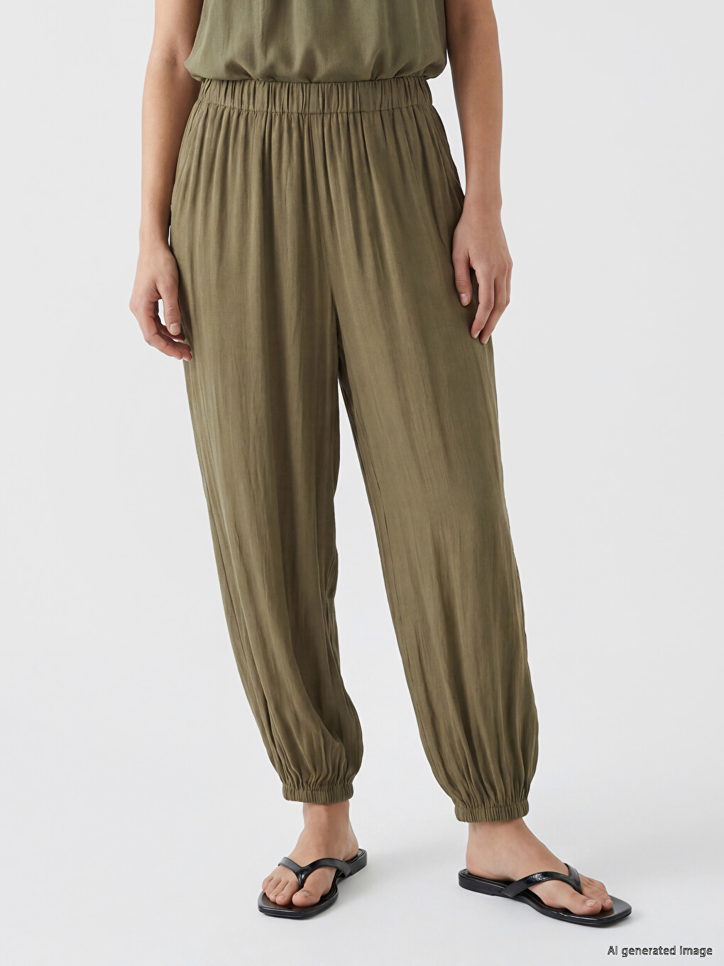 Elastic Waist Women's Jogger Trousers-1