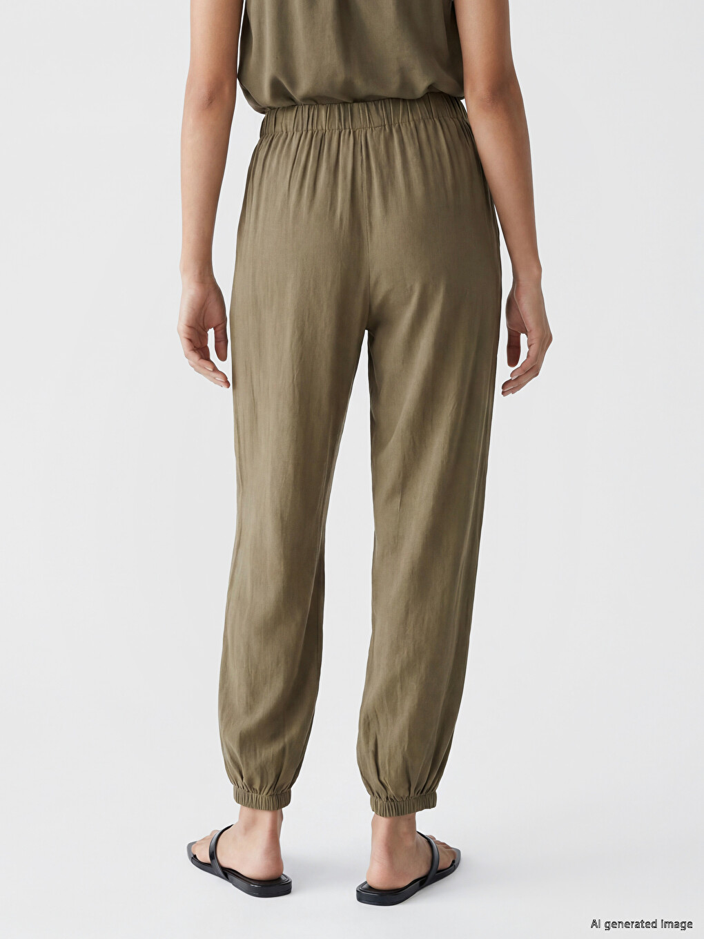 Elastic Waist Women's Jogger Trousers-3